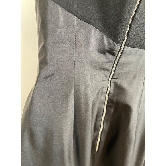 RASARIO Ruffled Silk and Crepe Corset Strapless Black Midi Dress Size 4 - Picture 6 of 11